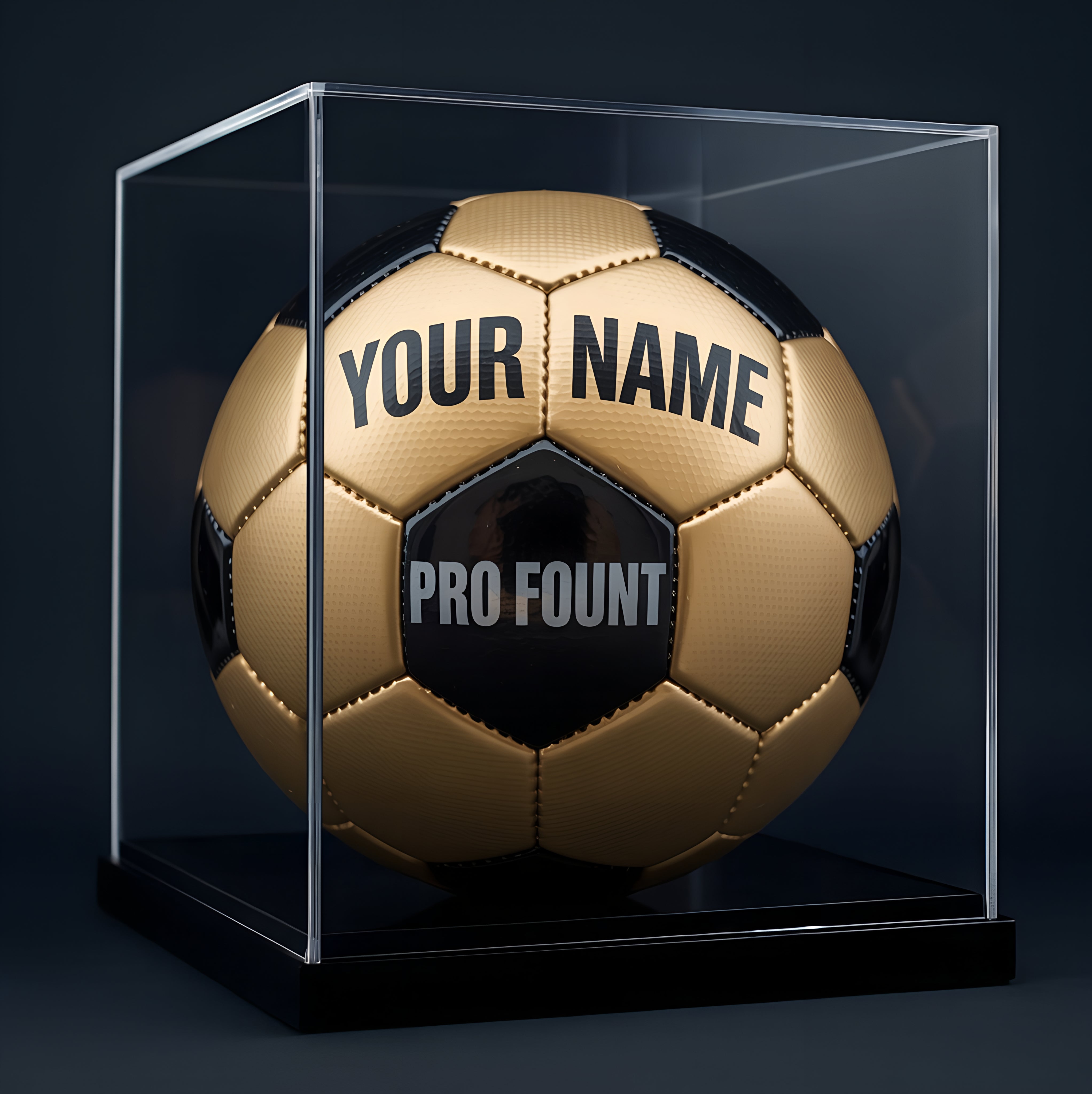 Your Champion Ball™ – Limited Edition Personalized Gold Football with Display Case